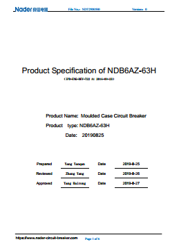 Nader-NDB6AZ-63H-Products-Specification-Screenshot